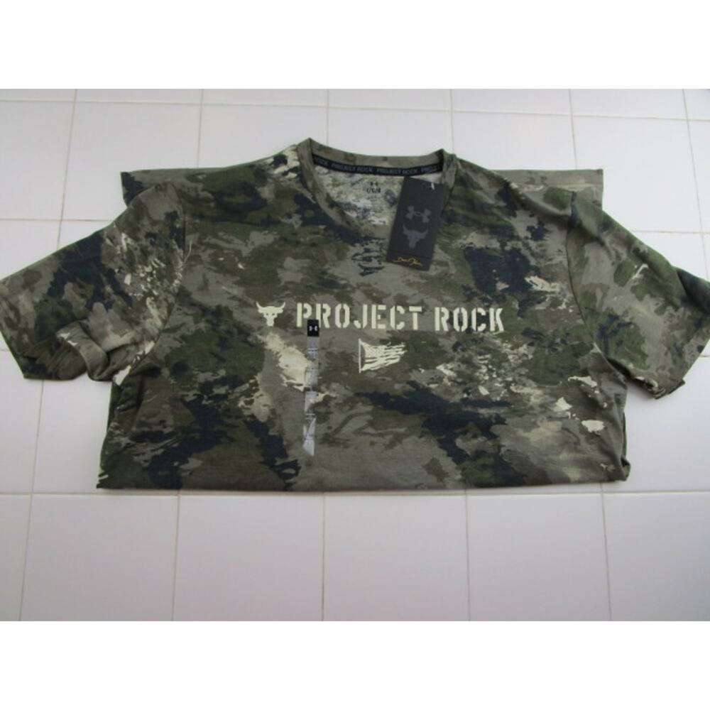 Under Armour Project Rock Vet Day Camo Shirt Men's Large‎